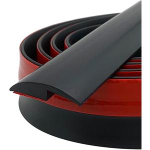 Carpet Floor Transition Strip, Self-Adhesive Carpet to Tile Transition Edging Trim Suitable for Door Threshold/Wood Floor, Cover Height Within 5mm  Black(20Ft)