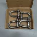 Stainless Steel 304 D Shape Shackle 5/32", 1/4", 5/16",3/8", 9/16", for Chains Wirerope Lifting Outdoor Camping Survival Rope Bracelets Or for Heavy Duty Construction
