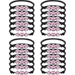 MIAHART 2 Pcs Ball Bracelet Adjustable Baseball Bracelet Sports Theme Bracelets Sports Party Favors