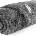 PetAmi Dog Blanket for Small Dogs Grey, Fluffy Soft Puppy Blanket, Sherpa Fleece Cat Blanket for Kitten Doggie, Calming Pet Blanket Throw for Couch Sofa Bed Washable, Small 24x32 (Gray)