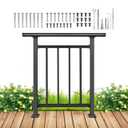 Horizontal Black Deck Railing Kit, 40" H x 36" W,Wrought Iron