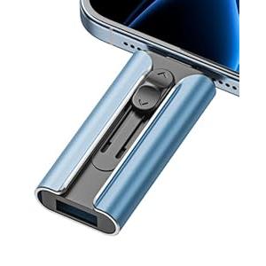 256GB USB Flash Drive for Phone and Pad, Photo Stick High Speed External USB Thumb Drives Photo Storage Memory Stick for Save More Photos and Videos (DarkBlue, 256GB)