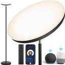 OUTON Smart LED Floor Lamp, 30W/3000LM Dimmable Bright Torchiere Sky Lamp Compatible with Alexa Google Home, WiFi Remote, Tall Standing Lamp with 4 Color Temperature for Living Room Bedroom Office (Matte Black)