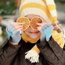 2 x SATINIOR 2 Pairs Winter Kids Fingerless Gloves Dinosaur toddler Finger Mittens Knit Convertible Half Finger Mitten Flap Aged 3-10