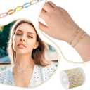 2 x 4 Meters Colorful Oil Drip Cable Chain for Jewelry Making, KC Gold Plated Brass Chain for Women, Mixed Color Dripping Oil Cable Links, Necklace, DIY Jewelry(30 Open Jump Rings+10 Lobster Clasps