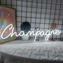 Champagne Neon Signs for Wall Decor, 23.6*7.7 Inches Drink Display Led Light Neon Sign, Light Up Sign Neon for Wedding, Engagement, Yes to Champagne Led Neon Signs for Birthday Bedroom Bar Pub Club Wall Decor Decorations, INSNEnN
