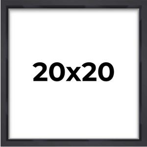 20x20 Shadow Box Frame Contemporary Black Finish | 3/4" Depth of Usable Space| Interior Size 20x20 Inches| UV Resistant Acrylic, Acid-Free Backing, Wall Hangers | Made in USA