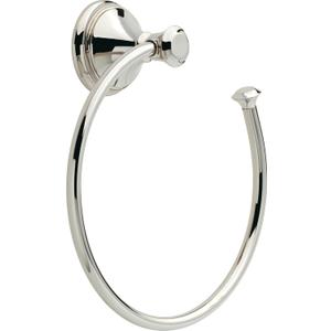 Delta Cassidy (1-Pack) Hand Towel Holder Polished Nickel Towel Racks for Bathroom Wall Round Towel Ring Holder for Bath Towel Hanger for Kitchen, Bathroom Accessories 79746-PN