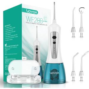 VOYOR Water Flosser Oral Irrigator Cordless Rechargeable Dental Water Jet Flosser with 3 Working Modes, IPX7 Waterproof for Teeth, Brace, Bridges Care WF200 (Blue) VOYOR Water Flosser Oral Irrigator Cordless Rechargeable Dental Water Jet Flosser with 3 Working Modes, IPX7 Waterproof for Teeth, Brace, Bridges Care WF200 (Blue)