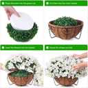 Artificial Hanging Flowers Faux Plants Basket for Outdoors Spring Summer Decor, Fake Silk Bougainvillea in Planter Outdoor Look Real UV Resistant Faux Flower for Outside Porch Patio Garden Home, White