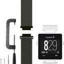Compatible with Garmin vivoactive Band Replacement (Pins and Pin Removal Tool) Sport Mesh Strap for Outdoor Accessories vivoactive (1st Generation) Nylon Weave Watchband - 22#, L/6.4-9.4 in.