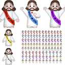 105 PCS Little Jesus Figures,Mini Jesus Figurines - Tiny Statues for Easter Egg Stuffers,Religious Gifts,Parties,Baptism Gifts,Multicolor Miniature Decorations,Hide and Seek FigurinesMulticolor