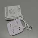 Surge Protector Power Strip - YISHU 8 Widely Outlets with 2 USB-C(PD 30W) and 2 USB-A Ports, 3 Side Outlet Extender with 6Ft Flat Plug Extension Cord, Wall Mount, Desk USB Charging Station, ETL, White