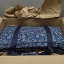 Jongyance American Mahjong Set with Blue Carrying Bag, 166 White Tiles, 4 All-in-One Rack/Pushers, Mahjong Tiles Set (Ma Jong, Mah-Jongg, Majiang)