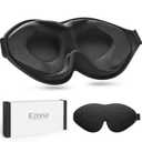 Ezona Sleep Mask for Side Sleeper, 3D Contoured Eye Mask Sleeping for Men and Women, 100% Light Blocking Blindfold & Eye Cover, Soft Comfort Eye Shade for Night Shift, Travel, Flight, Nap, Black