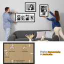puthiac 9x12 Solid Oak Wood Picture Frame, Fits 6x8 with Mat or 9x12 Without Mat, Wall or Tabletop Display with Stand, Vertical or Horizontal, Plexi Front, 1 Pack, Black