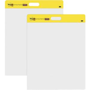 3M Post-it Easel Pad, 20 in x 23 in, White, 20 Sheets/Pad, 2 Pads/Pk, Mounts to surfaces with Command Strips included (566)