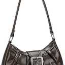 Y2K Trendy Purse for Women, Leather Buckle Punk Hobo Clutch Purses Bags for Ladies Top Handle Shoulder Bag