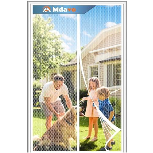 Magnetic Screen Door, Keep Bugs Out, Pet & Kid Friendly，Works with Front Doors, Sliding Doors,Fit Door Size 36 x 78 Inches White