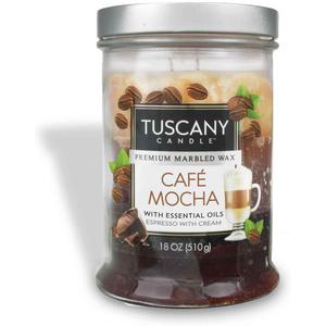 Tuscany Candle Caf Mocha Long-Lasting Scented Jar Candle, 18 oz