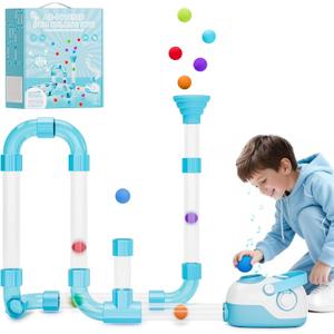 Air-Powered STEM Building Toys - Bluetooth Learning Toys with Wireless Music Play, Rechargeable & Play While Charging, STEM Toys for 3+ Year Old, DIY Kids Building Toys Birthday Gifts for Kids