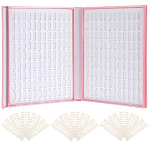 2 Pack 216 Colors Nail Display Book, Nail Gel Polish Display Chart with 480 Nail Tips, Nail Polish Sample Display Book for Nail Salon and Nail Painting Practice, No Need Glue