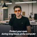 Goiteia Orange Blue Light Blocking Glasses Clip on for Migraine-Gaming Glasses for Eyes Strain/Light Sensitive-Help to Sleep