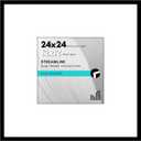 Americanflat 24x24 Picture Frame with Polished Plexiglass - Use as 12x12 Frame with Mat or Display 24x24 Photo Without Mat - Streamline Collection - Thin Border Square Frames for Wall Display - Black