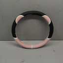 Cute Steering Wheel Cover Universal 4-Season Car Steering Wheel Cover Black (Black Pink)