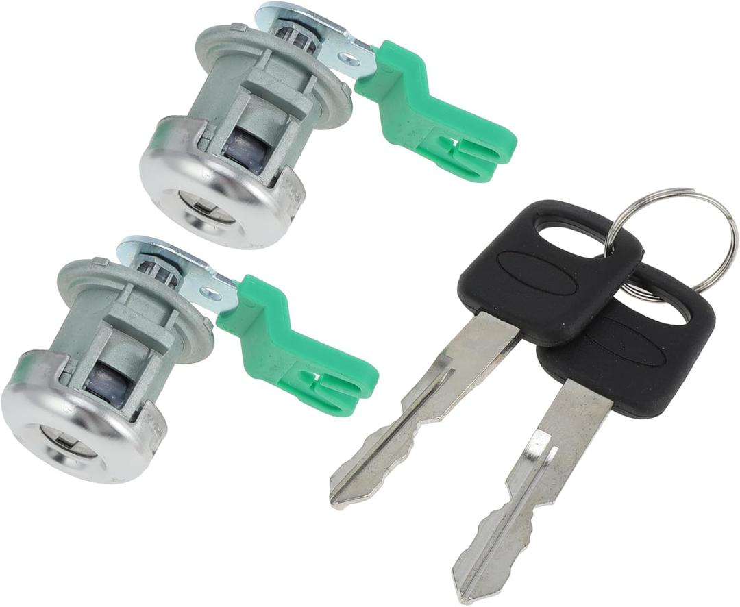 X AUTOHAUX 1 Pair Door Lock Cylinder Set w/ 2 Keys for Ford F150 F250 F350 F450 Explorer Expedition for Ranger E150 E250 E350 for Lincoln Front Left Right Door Lock Tumbler NO. 7C3Z1521990A