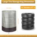 Tire Storage CoverHeavy Duty 420D Tire Stack Cover Waterproof Outdoor Indoor,Universal Large Tire Covers for Storage with Waterproof Zipper,Air Vent (Beige and Brown,Holding 4 Tires Within 32 Inch)