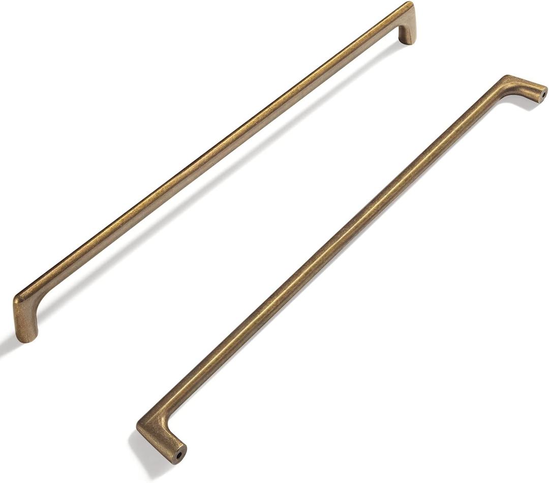 Goo-Ki Antique Brass Cabinet Pulls with 12.6''(320mm) Hole Centers, Retro Style Zinc Alloy Cabinet Handles for Dresser,Wardrobe,Cupboard- 6 Pack