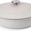 Dutch Oven Pot with Lid – Non Stick Dutch Oven for Sourdough Bread Baking – Cast Aluminum Cooking Pot – Oven Safe Stock Pot – 5.5-Quart, 12 Inch, Gray – by Nuovva