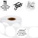 3 Inch White Round Thermal Sticker Labels, Self-Adhesive Circle Direct Thermal Printer Labels, DIY Design, QR Code, Name Tag, Brand Label,Gift Label (White 500 PCS/1 Roll)