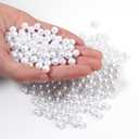 Chuyau 500pcs White 8mm Pearl Beads with Hole Round Pearls for Crafting Loose Pearl Beads for Jewelry Making Fake Pearls Bead for Bracelets Necklaces Earrings Key Chains Accessories DIY