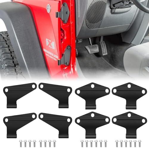 Jeep Wrangler JK Interior 4 Door Hinge Assembly Kit Compatible with 2007-2018 Jeep Wrangler JK JKU Rubicon Unlimited Sahara (Inner 4-Doors), Jeep Wrangler JK Inner 4 Door Hinge 8PCS with 20 Bolts