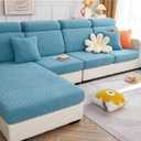 Couch Cushion Covers, Sofa Covers Couch Cover for Sectional Sofa, Sofa Hero Covers for Couch Protect, Soothing Home Sofa Covers Washable Stretch Slipcovers (Ocean Blue,Large Single Seat Cover)