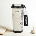 YCT Insulated Coffee Mug with Tea Strainer and Leak-Proof Design, Reusable Insulated Cup with Straw, 316 Stainless Steel Inner Liner Travel Mug for Hot and Cold Beverages