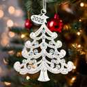 2025 Metal Christmas Tree Ornament Decorations 5" with Iridescent Crystals & 2025 Dated Engraved for Keepsake Gifts Holiday Home Party Decor