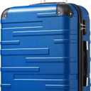 Coolife Luggage Suitcase Carry-on Hardside Travel Luggage TSA Lock Spinner Telescopic Handle (M(24in), blue)