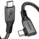 XAOSUN 240W USB 4 3.3FT Right Angle Thunderbolt 4 Cable 90 Degree, 40Gbps [USB-IF Certified] USB C to USB C Cable 8K@60Hz, for MacBook, SSD, Docking, eGPU and iPhone 16