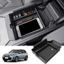 Center Console Organizer Insert Tray Compatible with 2025 2026 BMW X3 30 xDrive/M50 xDrive Accessories, Custom-Fit ABS Armrest Storage Tray Secondary Compartment Expanding Storage Space
