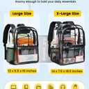Vorspack Clear Backpack for School, Heavy Duty Clear Bookbag for Girls Boys | 18.5 Inch Extra Large Transparent Backpack, Lightweight, Reinforced Structure, for College, Concert, Travel, Security
