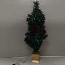 3ft Green Fiber Optic Christmas Tree,Pre-Lit Artificial Mini Christmas Tree, Tabletop Small Xmas Tree with Stars Holiday Home Decorations