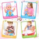 PROOU Baby Doll Care Toys, 30PCS Baby Dolls Bath Set & Doctor Kit, Pretend Play Baby Doll Set, Incl Bathtub, Bathrobe, ECG, Thermometer, Toddlers Toys Gifts for Age 3 4 5 6 Year Old Girls, Medium