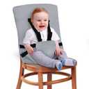 Portable High Chair by Baby Pick- Foldable High Chair for Travel with Adjustable Shoulder Straps- Compact Harness Seat for Babies & Toddlers- Easy to Use Washable Feeding Safety Seat (Grey)