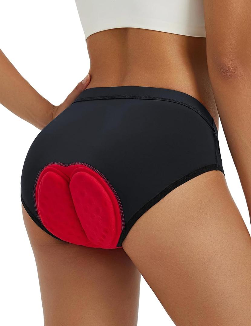 Women's 4D Padded Bike Underwear Cycling Shorts Biking Bicycle MTB Briefs Gear Clothes Biker Padding (Black), Small