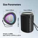 Portable Bluetooth Speaker with Lights, Stocking Stuffers, Powerful Crystal Clear Sound, IPX5 Waterproof, All Day Playtime, BT 5.3, TWS Paring, Small Wireless Speaker for Outdoor, White Elephant Gifts (Black)