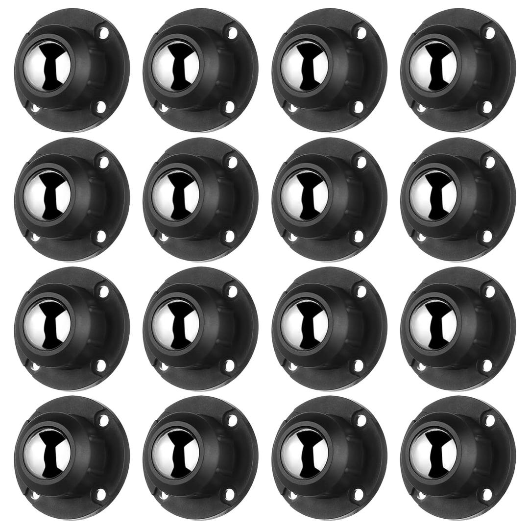 Dimeho 16 Pack Self Adhesive Caster Wheels, 360 Rotating Metal Universal Mini Low Profile Swivel Wheels 1 Inch Small Appliance Rollers Wheels for Furniture Storage Box Can