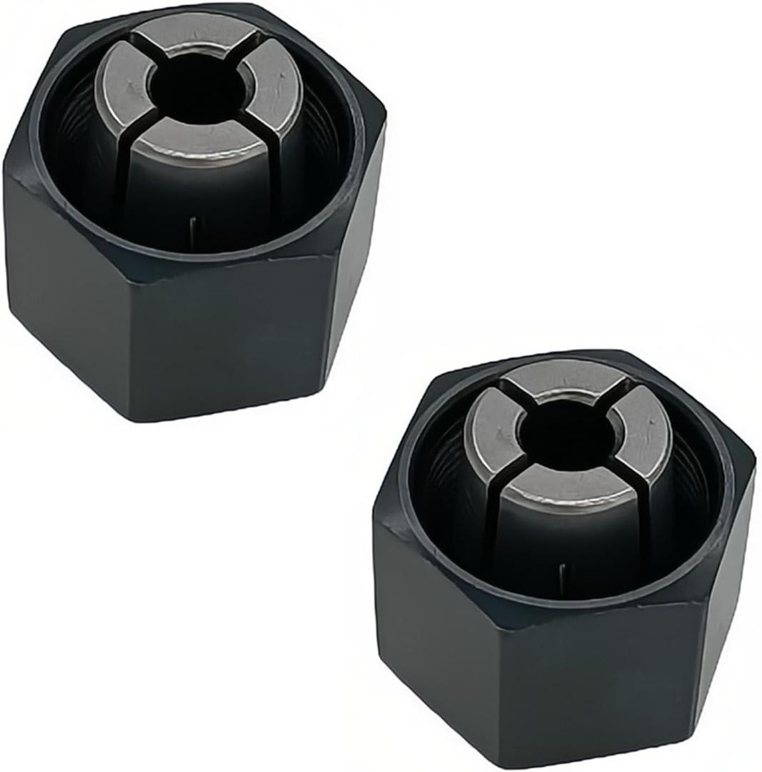 1/4-Inch (6.35mm) Collet and Nut Replacement (2-Pack) - Compatible with Bosch 2610906283 Hitachi 323-293 - Replaces for DeWalt 326286-04